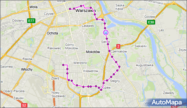 Rozkład jazdy autobusu N33 na przystanku Bartycka 02. ZTM Warszawa na mapie Targeo