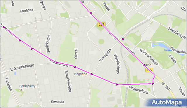 Mapa Polski Targeo, Tramwaj 7 - trasa Zajezdnia Pogodno - Krzekowo. ZDiTM Szczecin na mapie Targeo