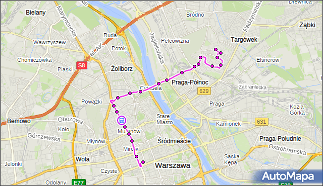 Rozkład jazdy autobusu N12 na przystanku Anielewicza 01. ZTM Warszawa na mapie Targeo