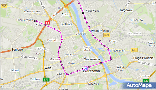 Rozkład jazdy tramwaju 22 na przystanku Krucza 05. ZTM Warszawa na mapie Targeo