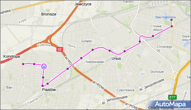 Rozkład jazdy autobusu 716 na przystanku Toruńska 02. ZTM Warszawa na mapie Targeo
