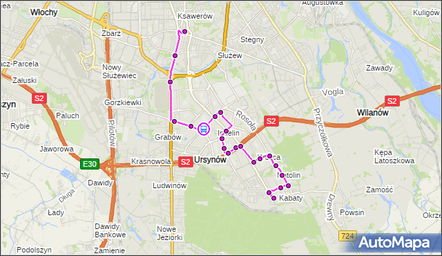 Rozkład jazdy autobusu 192 na przystanku Centrum Onkologii 01. ZTM Warszawa na mapie Targeo