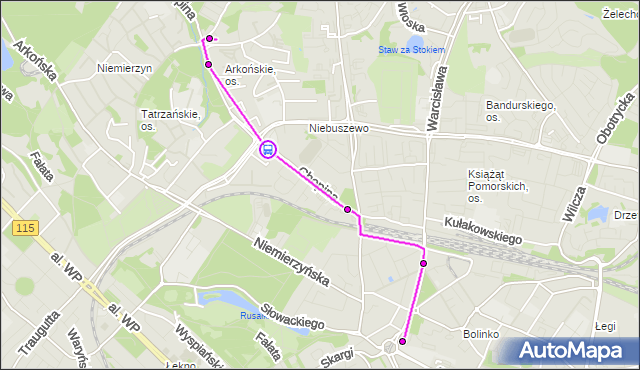 Rozkład jazdy autobusu 78 na przystanku Chopina 21. ZDiTM Szczecin na mapie Targeo