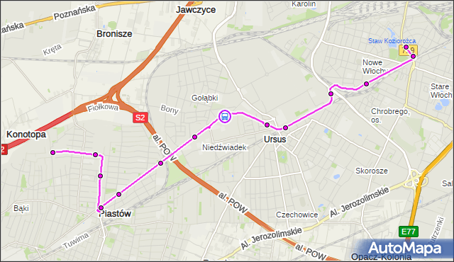 Rozkład jazdy autobusu 716 na przystanku Śmigielska 01. ZTM Warszawa na mapie Targeo