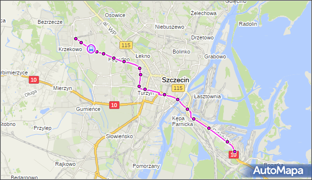 Rozkład jazdy tramwaju 7 na przystanku Wernyhory 21. ZDiTM Szczecin na mapie Targeo