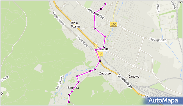 Mapa Polski Targeo, Autobus 85 - trasa 1 Maja - Rumia Szmelta. ZKMGdynia na mapie Targeo