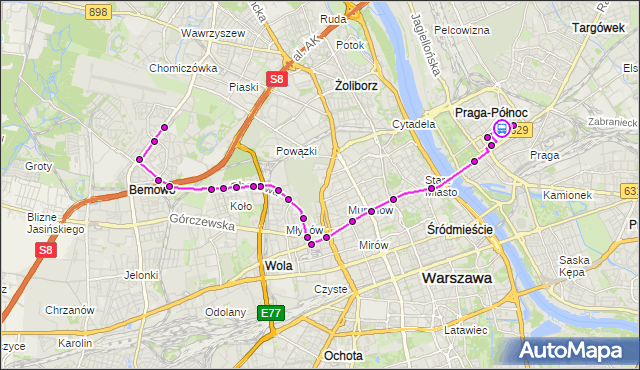 Rozkład jazdy tramwaju 23 na przystanku Konopacka 01. ZTM Warszawa na mapie Targeo