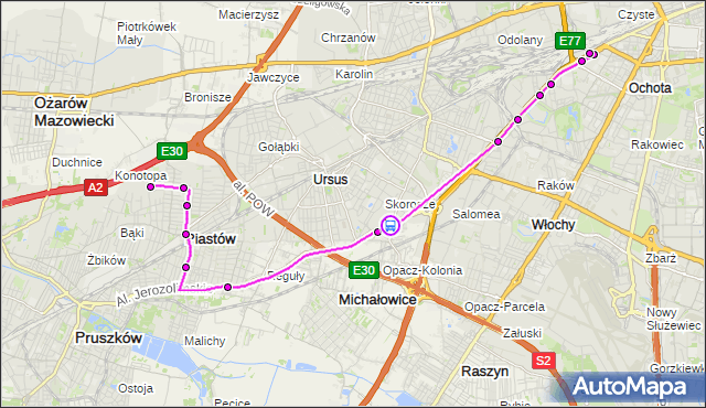 Rozkład jazdy autobusu 717 na przystanku Żywiecka 01. ZTM Warszawa na mapie Targeo
