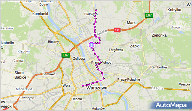 Rozkład jazdy autobusu N14 na przystanku Bartnicza 04. ZTM Warszawa na mapie Targeo