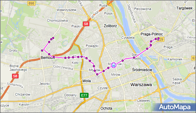 Rozkład jazdy tramwaju 23 na przystanku Kino Femina 05. ZTM Warszawa na mapie Targeo