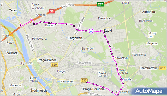 Rozkład jazdy autobusu 145 na przystanku Klamrowa 01. ZTM Warszawa na mapie Targeo