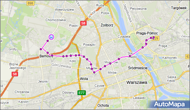 Rozkład jazdy tramwaju 23 na przystanku Nowe Bemowo 08. ZTM Warszawa na mapie Targeo