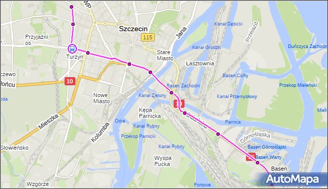 Rozkład jazdy tramwaju 7 na przystanku Turzyn 21. ZDiTM Szczecin na mapie Targeo