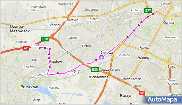 Rozkład jazdy autobusu 717 na przystanku Żywiecka 02. ZTM Warszawa na mapie Targeo