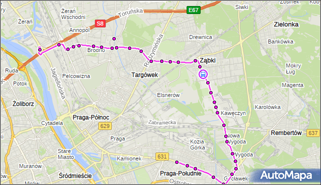 Rozkład jazdy autobusu 145 na przystanku Cmentarz 01. ZTM Warszawa na mapie Targeo