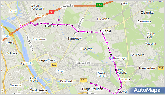 Rozkład jazdy autobusu 145 na przystanku Gwarków 01. ZTM Warszawa na mapie Targeo