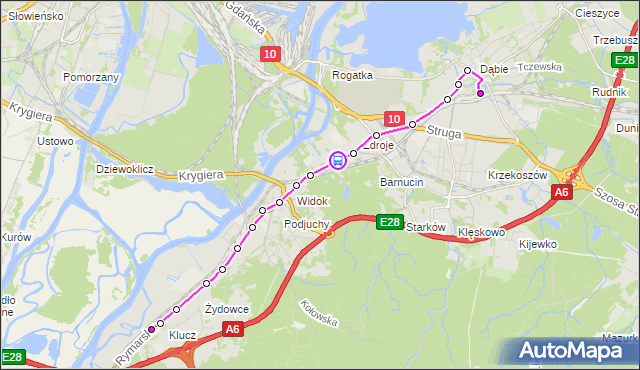 Rozkład jazdy autobusu 533 na przystanku Jezioro Szmaragdowe 12. ZDiTM Szczecin na mapie Targeo