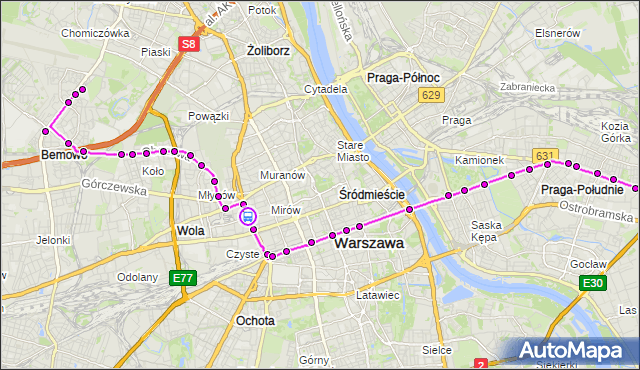 Rozkład jazdy tramwaju 24 na przystanku Muzeum Powstania Warszawskiego 05. ZTM Warszawa na mapie Targeo
