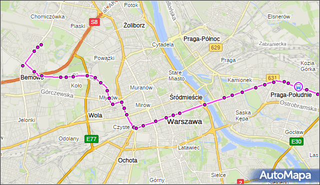 Rozkład jazdy tramwaju 24 na przystanku pl.Szembeka 04. ZTM Warszawa na mapie Targeo