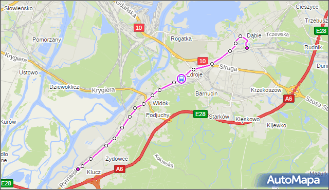 Rozkład jazdy autobusu 533 na przystanku Sanatoryjna 12. ZDiTM Szczecin na mapie Targeo