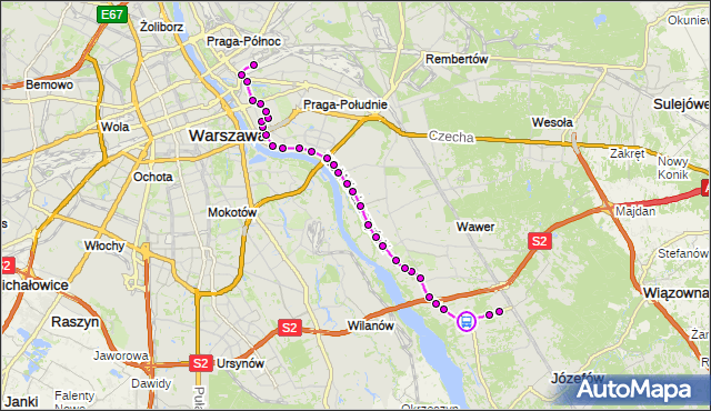 Rozkład jazdy autobusu 146 na przystanku Bysławska 04. ZTM Warszawa na mapie Targeo