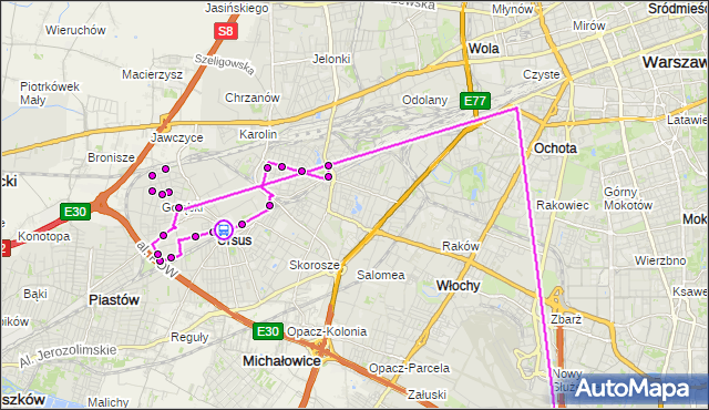 Rozkład jazdy autobusu 194 na przystanku PKP Ursus 12. ZTM Warszawa na mapie Targeo