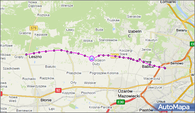 Rozkład jazdy autobusu 719 na przystanku Borzęcin Duży 02. ZTM Warszawa na mapie Targeo