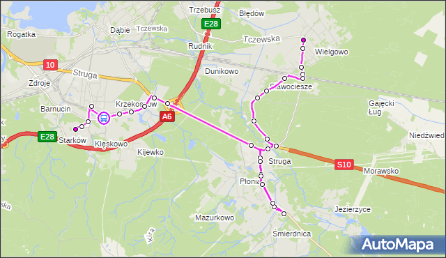 Rozkład jazdy autobusu 534 na przystanku Dąbska 11. ZDiTM Szczecin na mapie Targeo