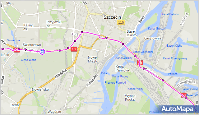 Rozkład jazdy tramwaju 8 na przystanku Karola Miarki 32. ZDiTM Szczecin na mapie Targeo
