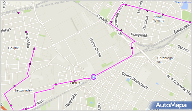 Rozkład jazdy autobusu 194 na przystanku PKP Ursus 01. ZTM Warszawa na mapie Targeo
