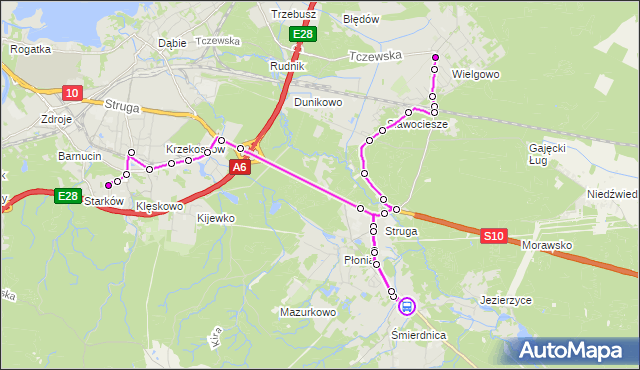 Rozkład jazdy autobusu 534 na przystanku Śmierdnica 11. ZDiTM Szczecin na mapie Targeo