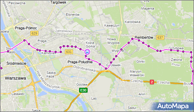 Rozkład jazdy autobusu N21 na przystanku Chłopickiego 03. ZTM Warszawa na mapie Targeo