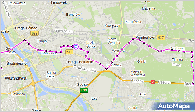 Rozkład jazdy autobusu N21 na przystanku Garwolińska 01. ZTM Warszawa na mapie Targeo