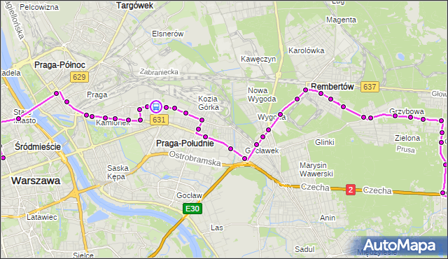 Rozkład jazdy autobusu N21 na przystanku Mycielskiego 01. ZTM Warszawa na mapie Targeo