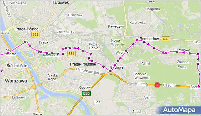 Rozkład jazdy autobusu N21 na przystanku Nizinna 01. ZTM Warszawa na mapie Targeo