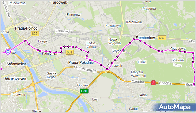 Rozkład jazdy autobusu N21 na przystanku Stare Miasto 02. ZTM Warszawa na mapie Targeo