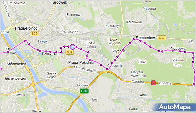 Rozkład jazdy autobusu N21 na przystanku Szaserów-Szpital 01. ZTM Warszawa na mapie Targeo