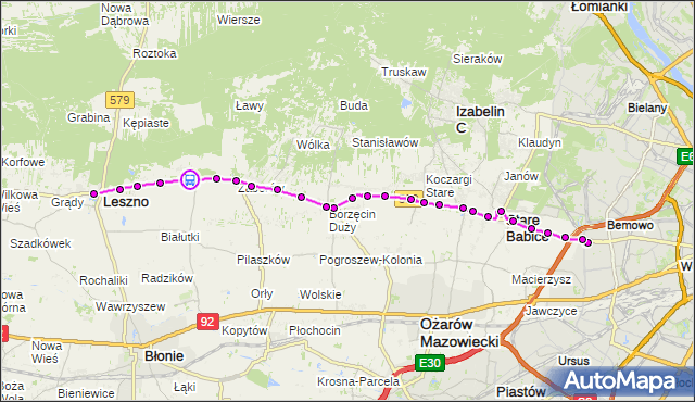 Rozkład jazdy autobusu 719 na przystanku Zaborówek-Osiedle 01. ZTM Warszawa na mapie Targeo