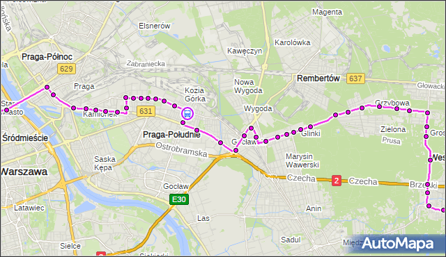 Rozkład jazdy autobusu N21 na przystanku Chłopickiego 01. ZTM Warszawa na mapie Targeo