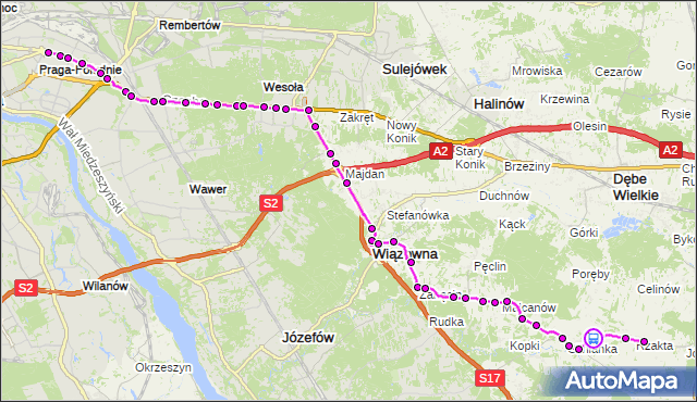 Rozkład jazdy autobusu 720 na przystanku Czarnówka 02. ZTM Warszawa na mapie Targeo