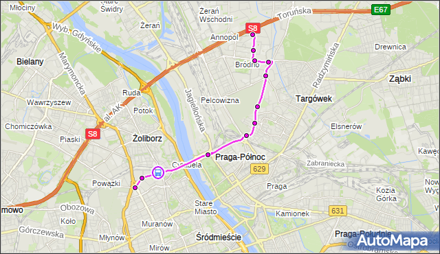 Rozkład jazdy autobusu 500 na przystanku Dw.Gdański 04. ZTM Warszawa na mapie Targeo
