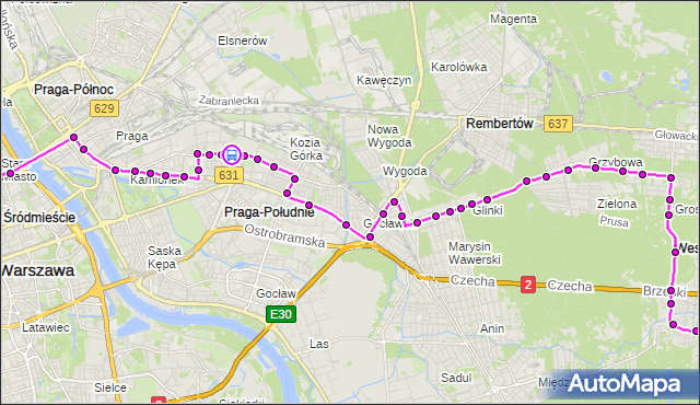 Rozkład jazdy autobusu N21 na przystanku Dwernickiego 04. ZTM Warszawa na mapie Targeo