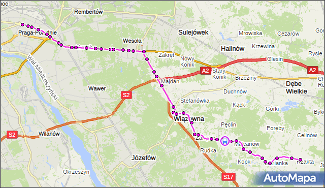 Rozkład jazdy autobusu 720 na przystanku Dziechciniec 02. ZTM Warszawa na mapie Targeo