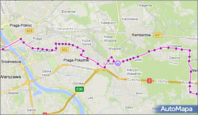 Rozkład jazdy autobusu N21 na przystanku Łysakowska 02. ZTM Warszawa na mapie Targeo