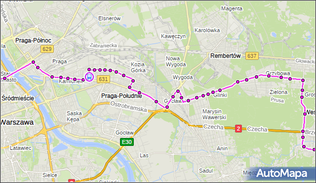 Rozkład jazdy autobusu N21 na przystanku Międzyborska 06. ZTM Warszawa na mapie Targeo