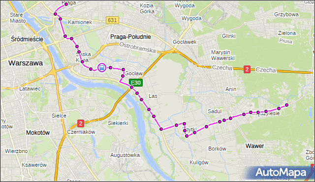 Rozkład jazdy autobusu 147 na przystanku Wał Gocławski 02. ZTM Warszawa na mapie Targeo