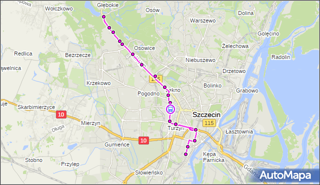 Rozkład jazdy tramwaju 9 na przystanku Bohaterów Warszawy 12. ZDiTM Szczecin na mapie Targeo