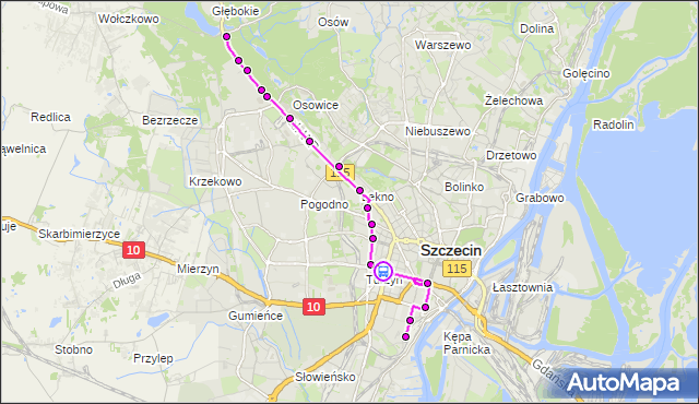 Rozkład jazdy tramwaju 9 na przystanku Plac Kościuszki 51. ZDiTM Szczecin na mapie Targeo