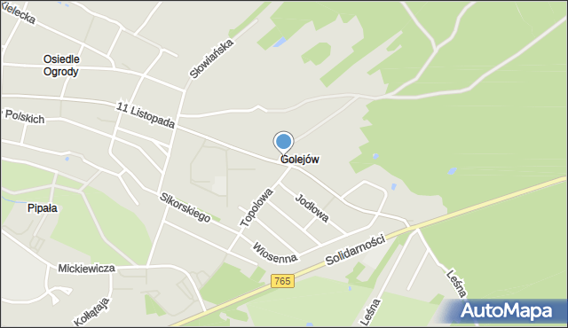 Staszów, 11 Listopada, mapa Staszów