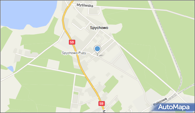 Spychowo, 12 Stycznia, mapa Spychowo